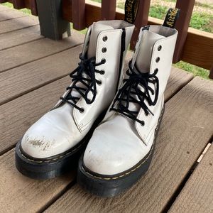 White Jadon Platform Dr. Martens